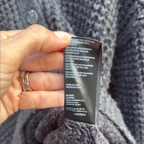 Free People Black V-Neck Sweater with Textured Knit - Picture 5 of 6